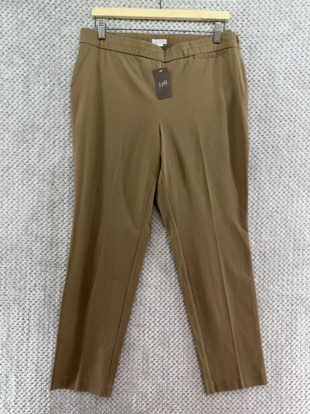 J Jill Pants Womens 14 Beige Tobacco Mid Rise Straight
